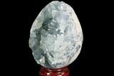 Crystal Filled Celestine (Celestite) Egg Geode - Madagascar #100039-3